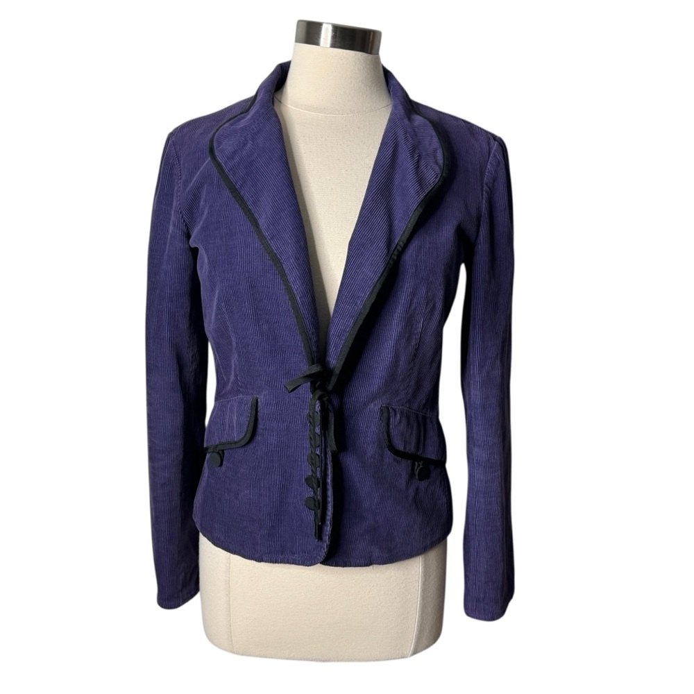 Vintage 90s Emporio Armani Purple Corduroy Velvet Blazer Jacket Women's 42 US 6